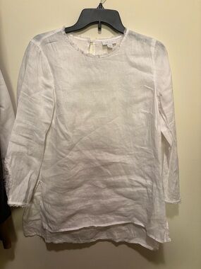 J. Jill White Linen Tunic Blouse